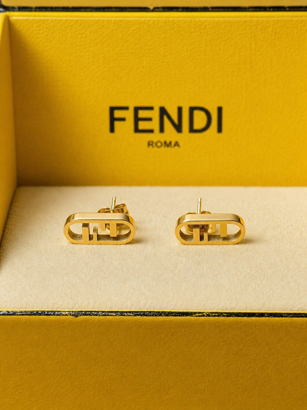 Fendi Modern Designer Earrings Style 2 | New with Box - Picture 5 of 9